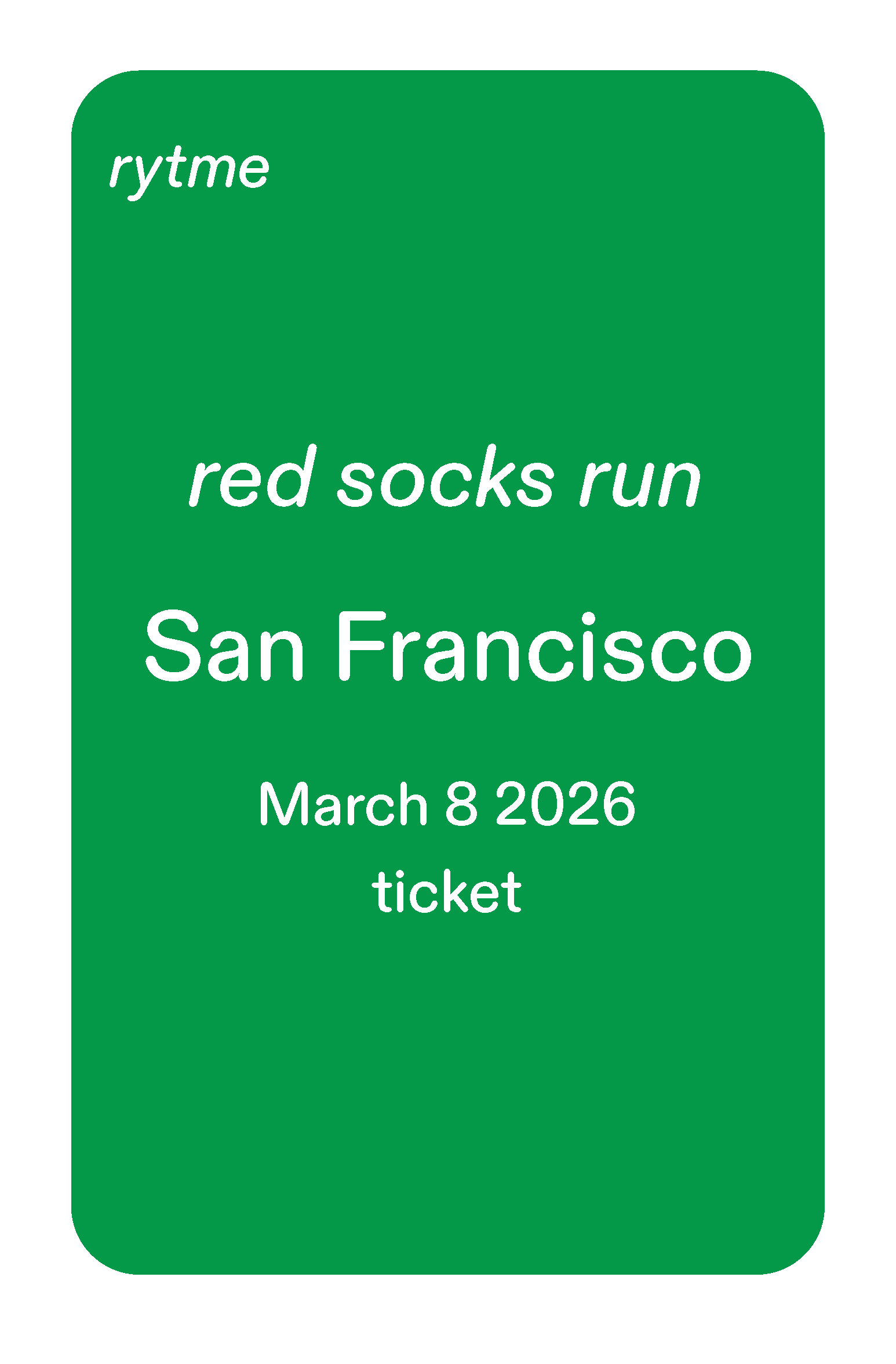 red socks run - San Francisco - Ticket