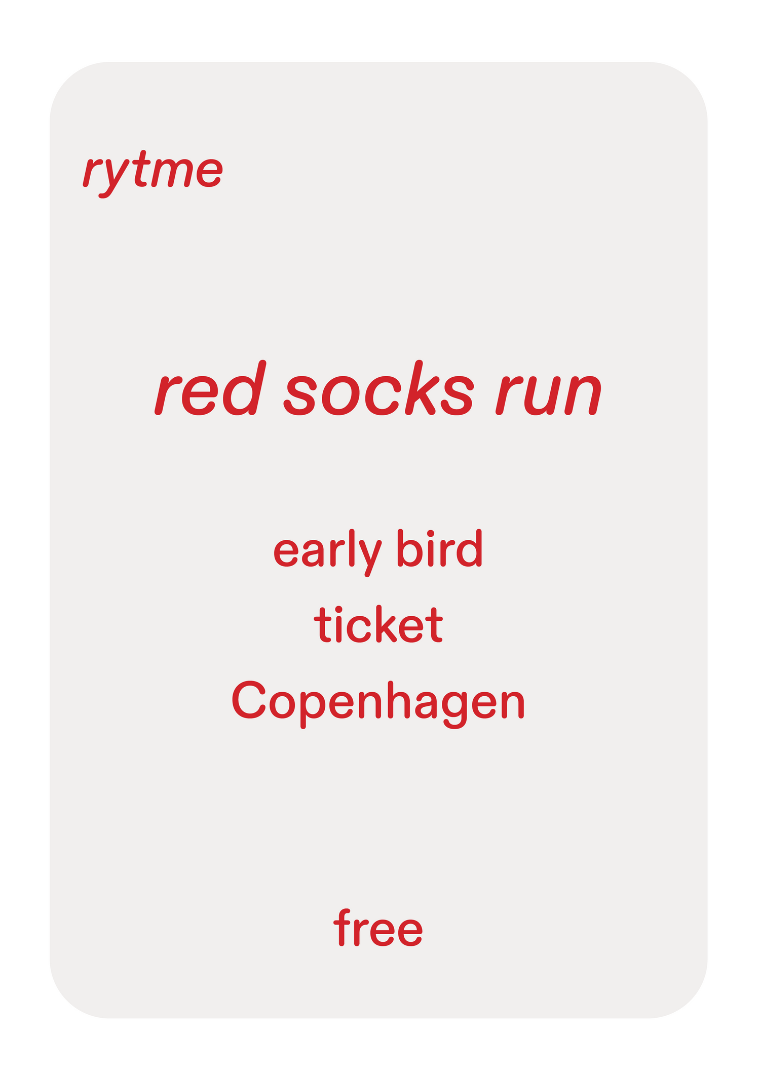red socks run Early Bird Ticket Copenhagen