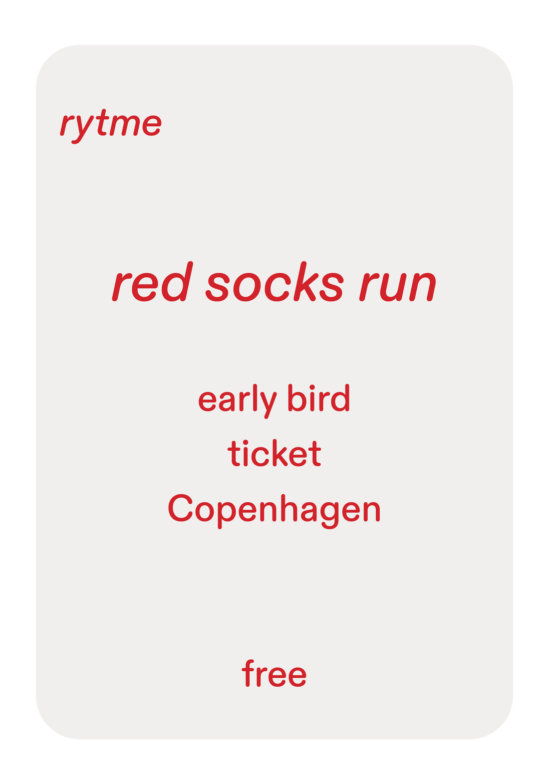 red socks run Early Bird Ticket Copenhagen