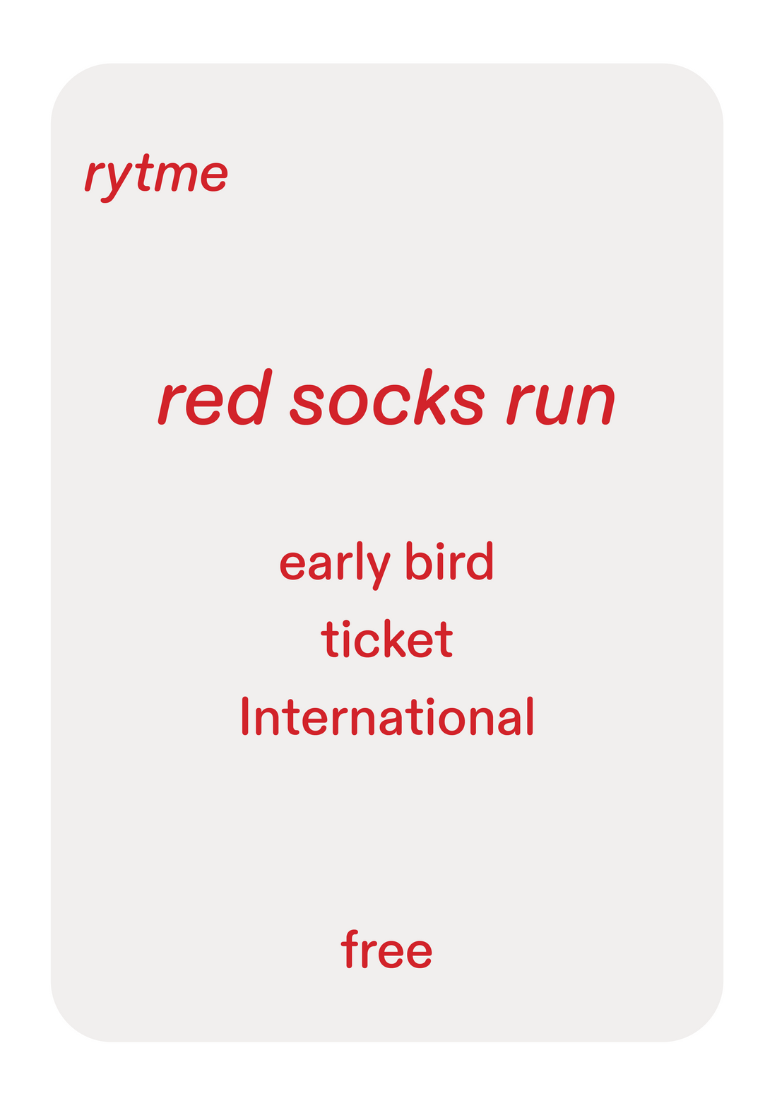 red socks run - Early Bird Ticket International