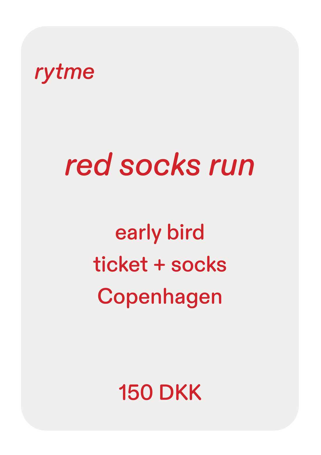 red socks run - Early Bird Ticket Copenhagen + Socks