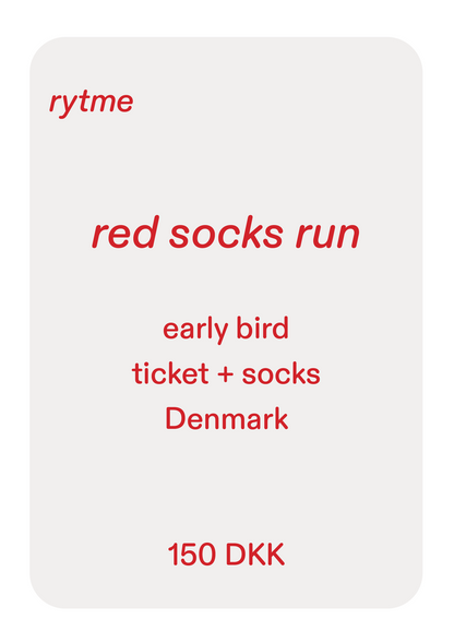 red socks run Early Bird Ticket Denmark + Socks